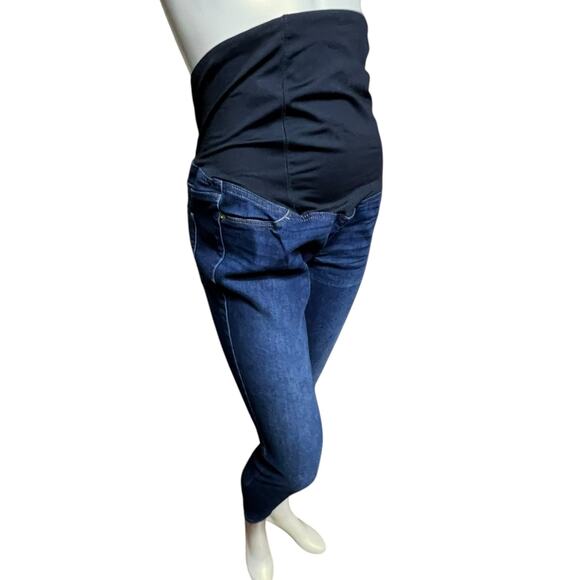 Isabel Maternity Skinny Jeans Size 2/26R Dark Wash Over-Belly Panel Fair Trade - Picture 11 of 16